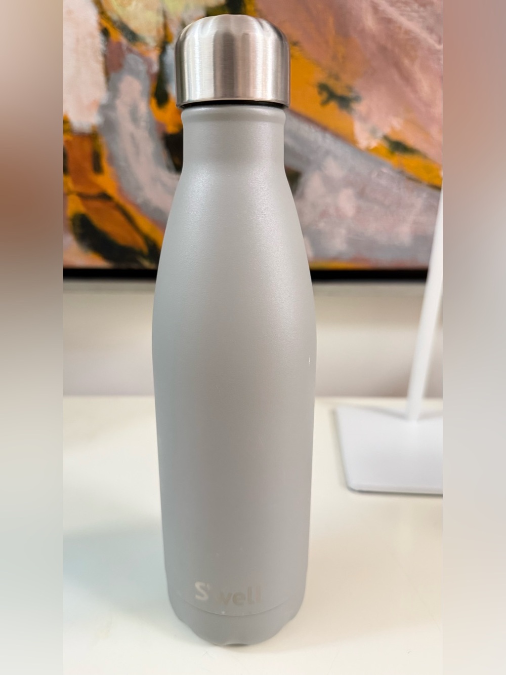 S'well Light Gray Stainless Cap Insulated Bottle